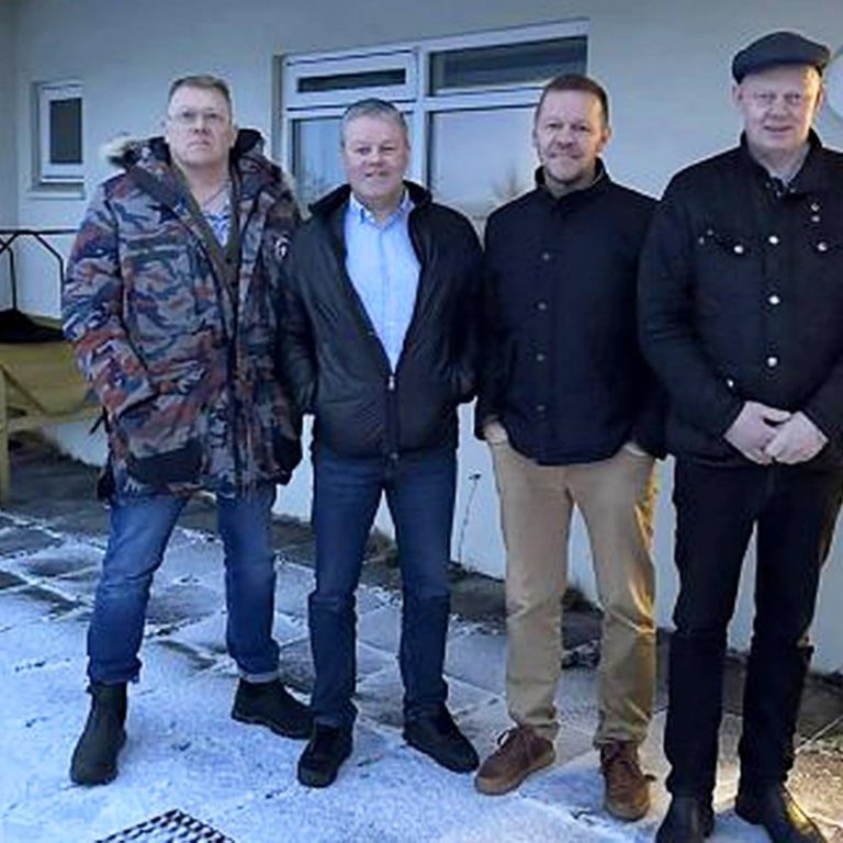 Jón Gnarr ásamt Sigfúsi Inga, Gísla Sigurðssyni og Einari E. Einarssyni. MYND FACBOOKSÍÐA JG.