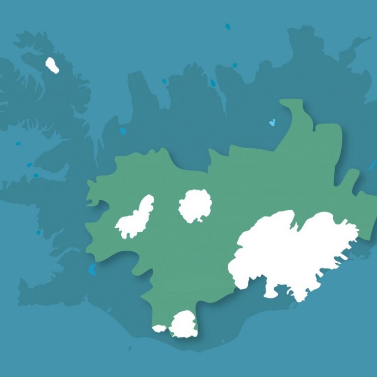 Kort af áætluðum hálendisþjóðgarði