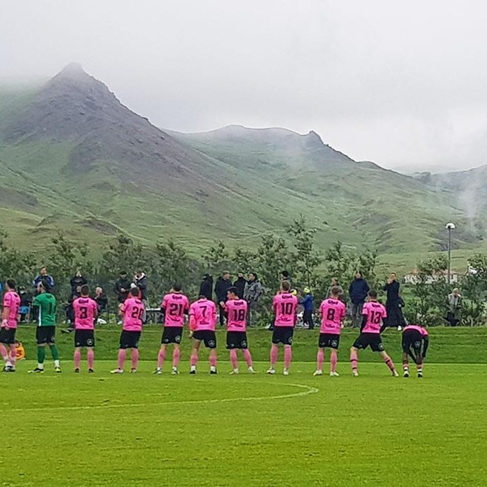 Liðsmenn Kormáks Hvatar í upphafi leiks. MYND: STUÐNINGSMENN K/H