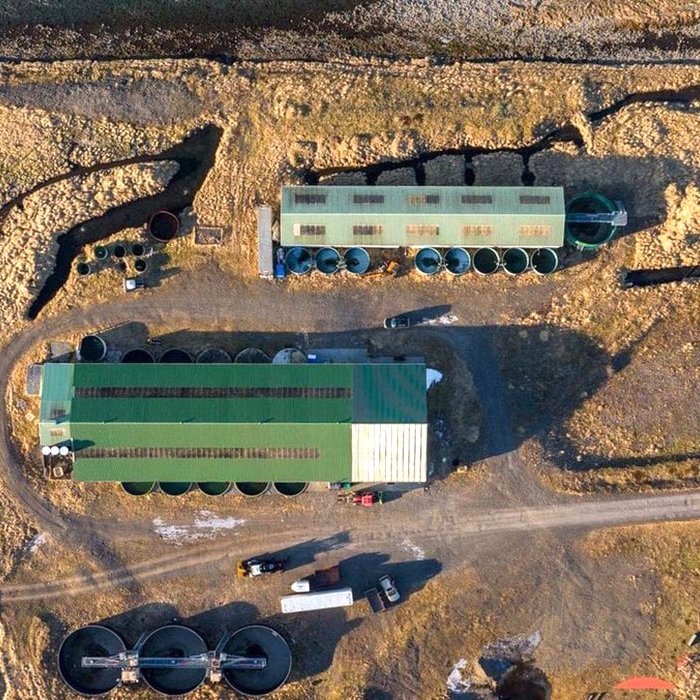 Séð yfir eldisstöðina á Hólum sem nú er til sölu. MYND AF NETINU