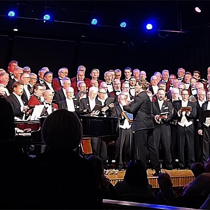 Heimismenn og Fóstbræður saman á sviði í Miðgarði. SKJÁSKOT ÚR STIKLU