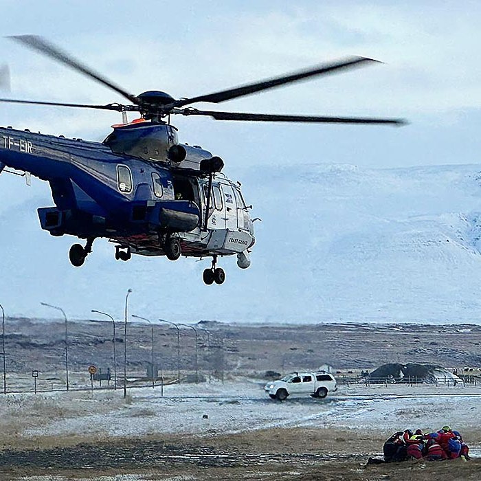 Það var óvænt krydd í tilveruna að geta fylgst með æfingum í dag. MYND: PIB
