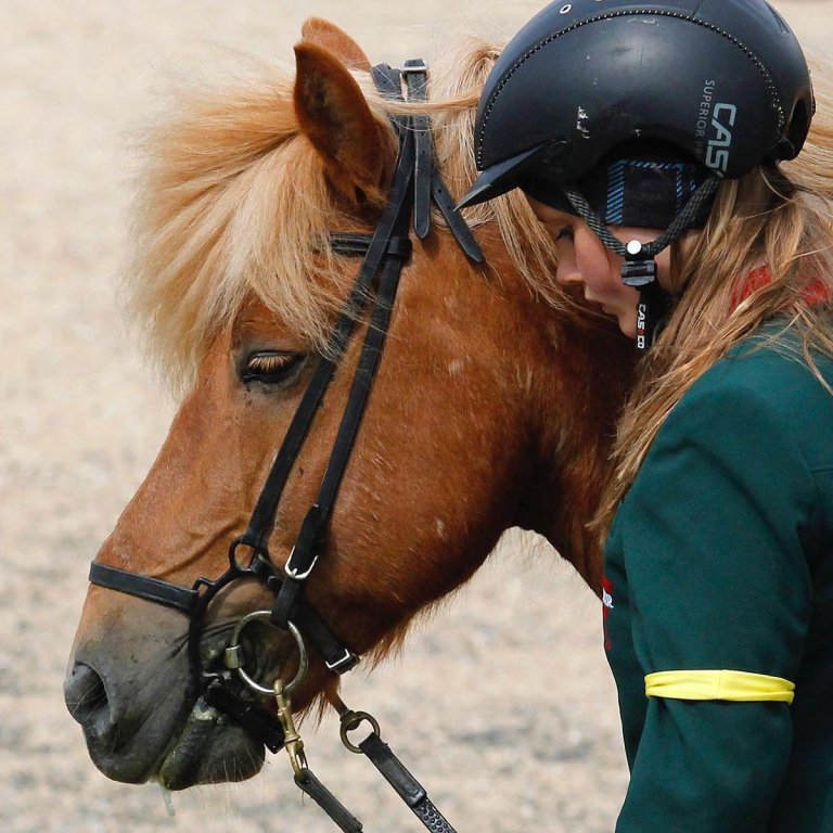 Hestur og knapi. MYND: ÓAB