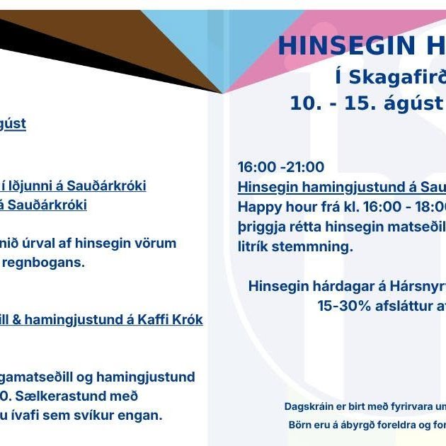Dagsskrá þriðjudagsins. Mynd: facebook.
