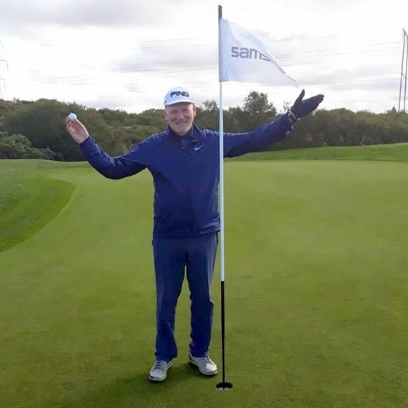 Á 4. flöt Urriðavallar fyrir tveimur vikum. Mynd af Facebook.