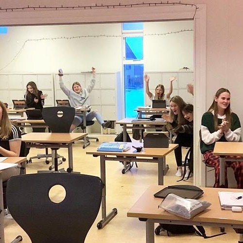 Nemendur Höfðaskóla á Skagaströnd. MYND AF VEF SKÓLANS