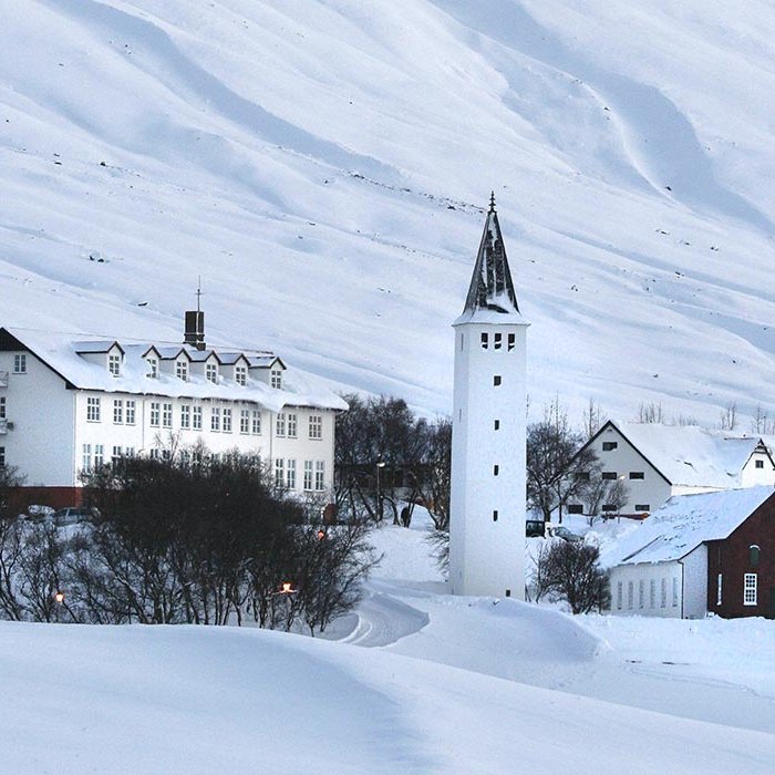 Vetrarstemning á Hólum. MYND: ÓAB