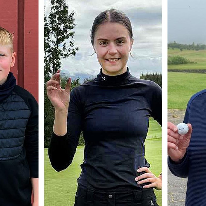 Ólafur Bjarni, Anna Karen og Friðjón ansi sæl með happakúlurnar sínar. MYNDIR AF SÍÐU GSS