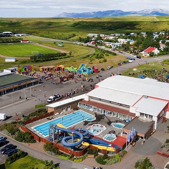 Séð yfir aðalsvæði Húnavökunnar og sundlaugina. MYND: RÓBERT DANÍEL JÓNSSON