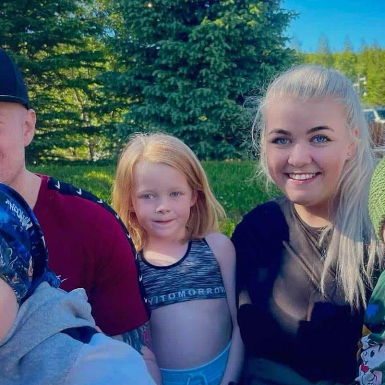 Hrefna Björg og fjölskylda í stuði. AÐSEND MYND