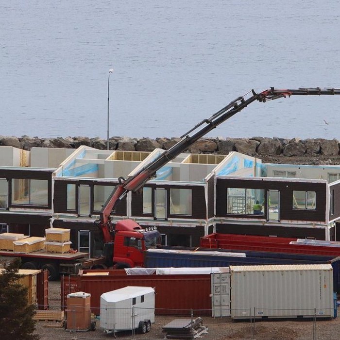 Séð yfir nýbygginguna á verkstæðisreitnum. MYNDIR: ÓAB