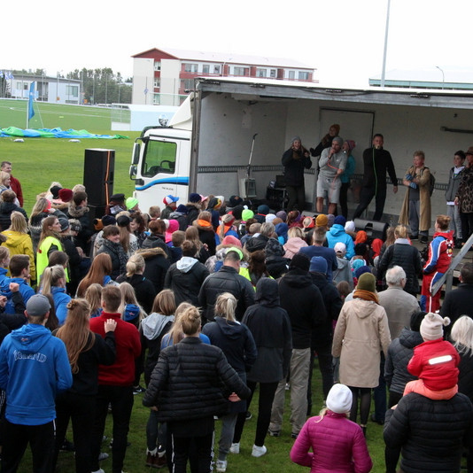Auddi og Steindi skemmtu á Landsmóti. Mynd:FE