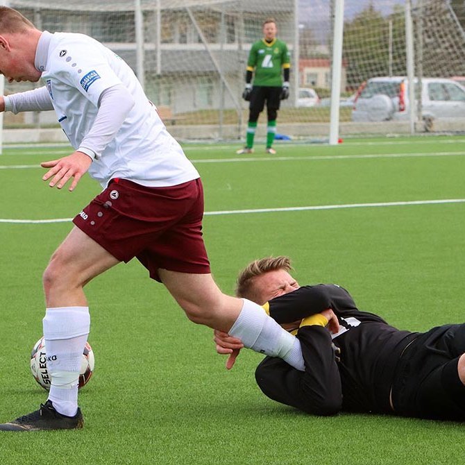 Hvergi gefið eftir í dag. MYNDIR: ÓAB