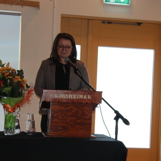 Unnur Valborg Hilmarsdóttir, framkvæmdastjóri SSNV, stjórnaði samkomunni. Myndir: FE