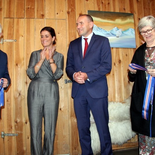 Sýningin Á söguslóð Þórðar kakala formlega opnuð í gær
