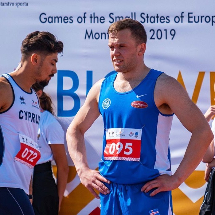 Ísak Óli á frjálsíþróttavellinum. MYND: FRÍ.IS