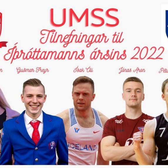Anna Karen Hjartardóttir kylfingur, Guðmar Freyr Magnússon knapi, Ísak Óli Traustason, frjálsíþróttamaður, Jónas Aron Ólafsson knattspyrnumaður og Pétur Rúnar Birgisson körfuknattleiksmaður. Mynd af umss.is.