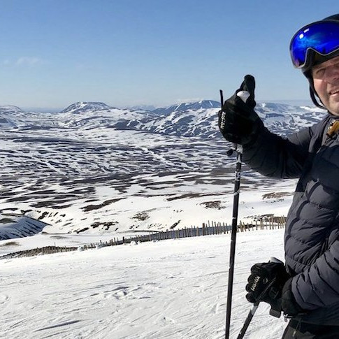 Ívar Ásgrímsson á skíðum í Tindastól. Mynd: Sigríður Viggósdóttir.