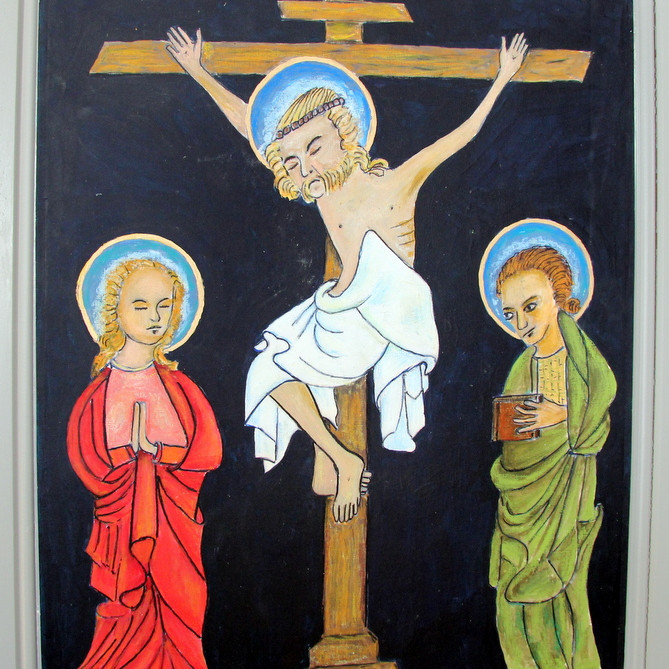 Mynd Jónasar Pálssonar, Ninna málara, af krossfestingu Jesú.