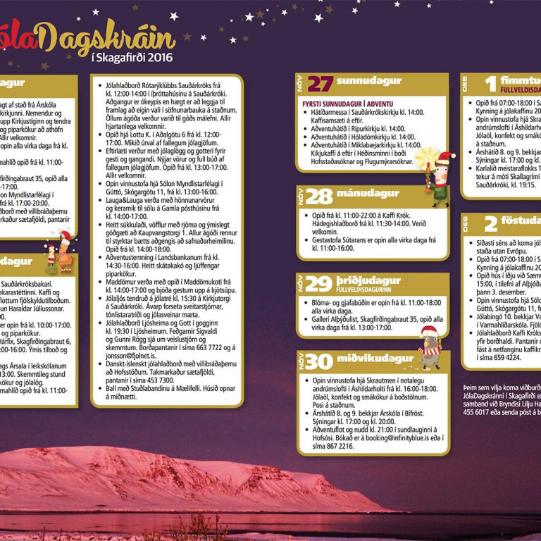 Hér er rétta dagskráin fyrir næstu vikuna í Skagafirði.