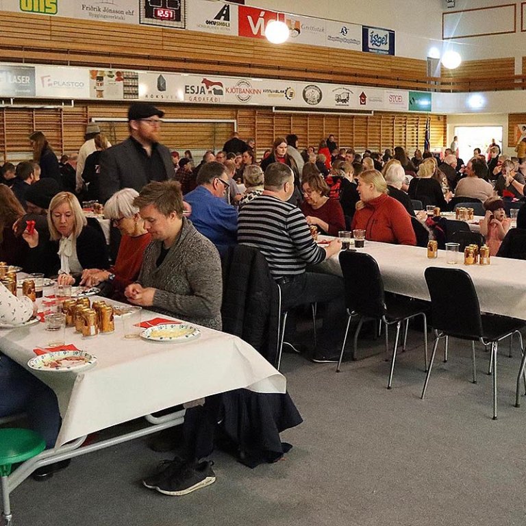 Frá jólahlaðborði Rótarýklúbbsins 2018. MYND: ÓAB