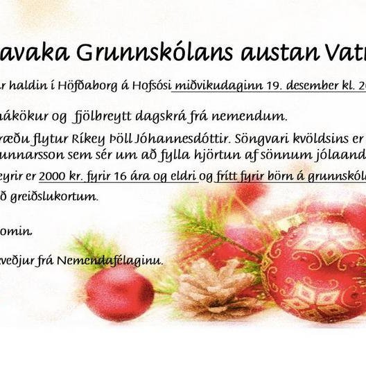 Jólavaka Grunnskólans austan Vatna á Hofsósi
