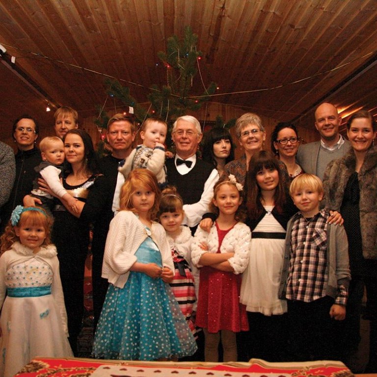 Stórfjölskyldan samankomin í Kakalaskála jólin 2012. Berglind er önnur frá hægri. AÐSEND MYND