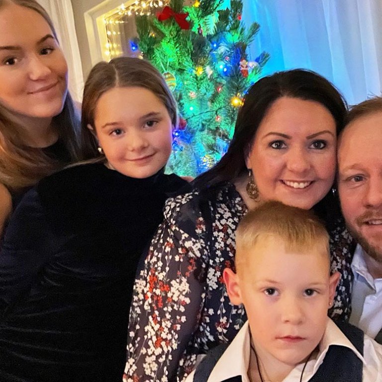 Bjarkey, Sigurrós, Auður, Rúnar og Birgir í jólaskapi. AÐSEND MYND