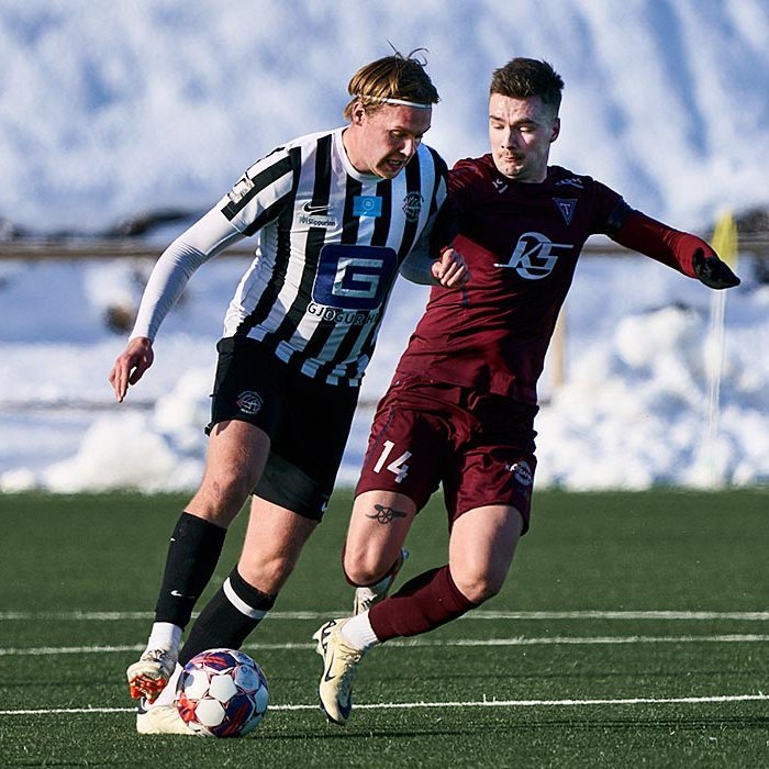 Jónas Aron á ferðinni í leik gegn Magna um síðustu helgi. Hann gerði annað mark Tindastóls í dag. MYND ©SIGURÐUR INGI