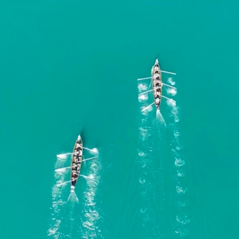 Skjáskot úr myndskeiði Róberts Daníels Jónssonar fá kappróðri frá Sjómannadagsskemmtun á Skagaströnd 4. júní 2016.