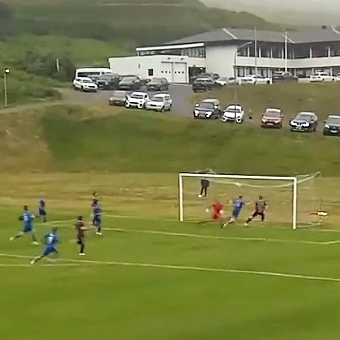 Jóhann Daði við það að taka flugið. SKJÁSKOT