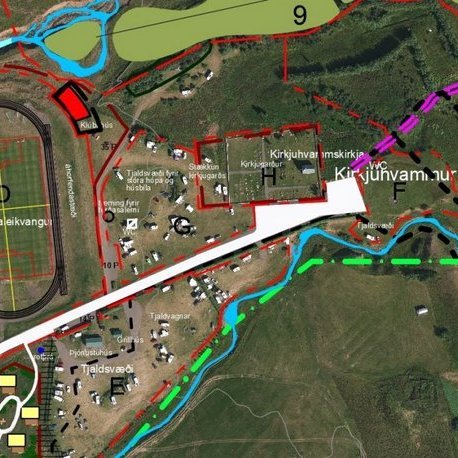 Yfirlitsmynd af Kirkjuhvammi. Mynd: Hunathing.is.