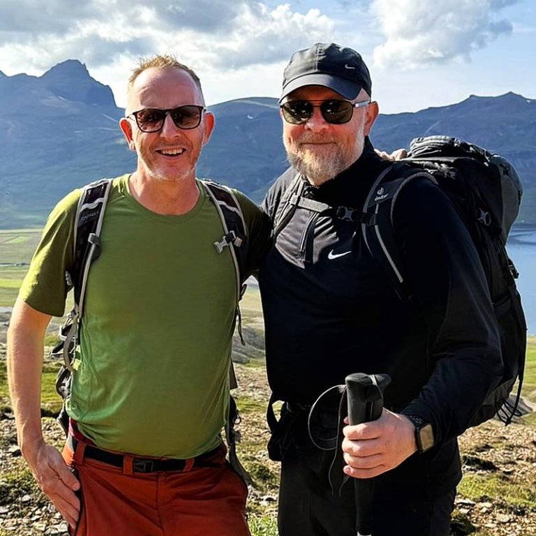 Kobbi og Heiðar á fjöllum. AÐSEND MYND