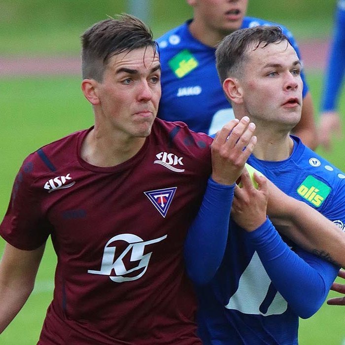 Konni gerði sigurmarkið í leiknum. MYND: ÓAB