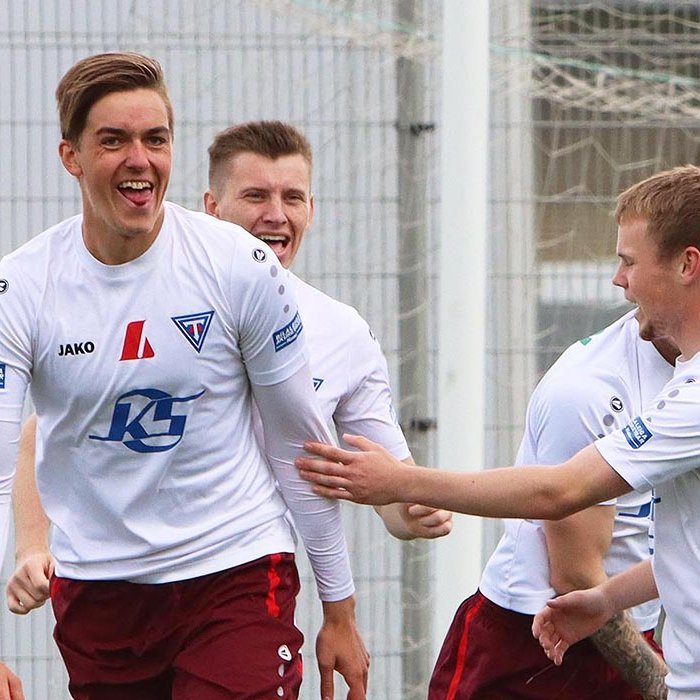 Konni fagnar marki. Hér reyndar gegn Sindra fyrr í sumar. MYND: ÓAB