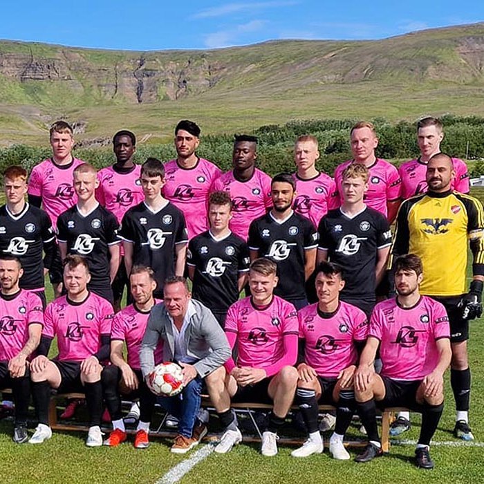 Lið Kormáks/Hvatar var fallegt á Hvammstanga í dag. MYND AF LIÐSSÍÐUNNI