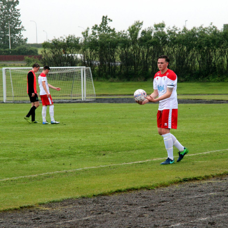 Kristófer Skúli í leik á dögunum. Mynd: LAM