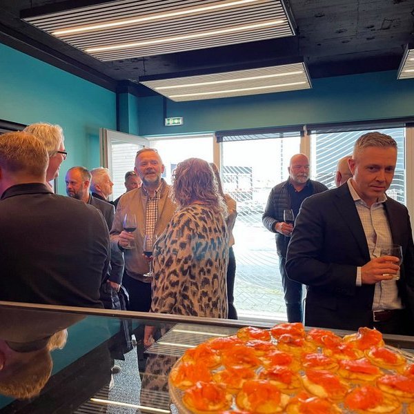 Frá opnun Lax-Inn síðastliðinn föstudag. Mynd af FB.