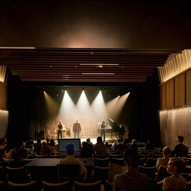 Svona kæmi sýningarsalurinn til með að líta út. Á neðri myndinni má sjá hvernig nýtt menningarhús tæki sig út í sumri og sól. AÐSENDAR MYNDIR