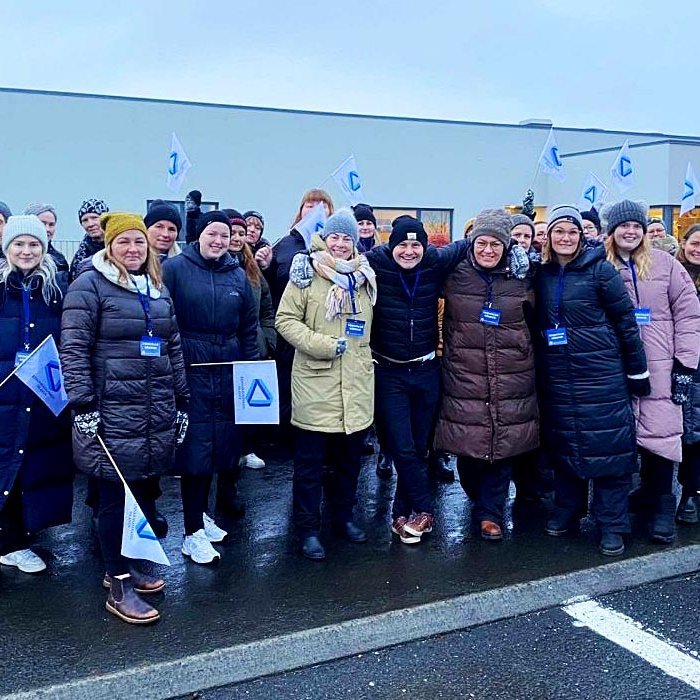 Það eru örugglega allir ánægðir með að verkfalli hafi verið frestað þó kennarar bíði að sjálfsögðu enn eftir nýjum samningi. MYND: GG