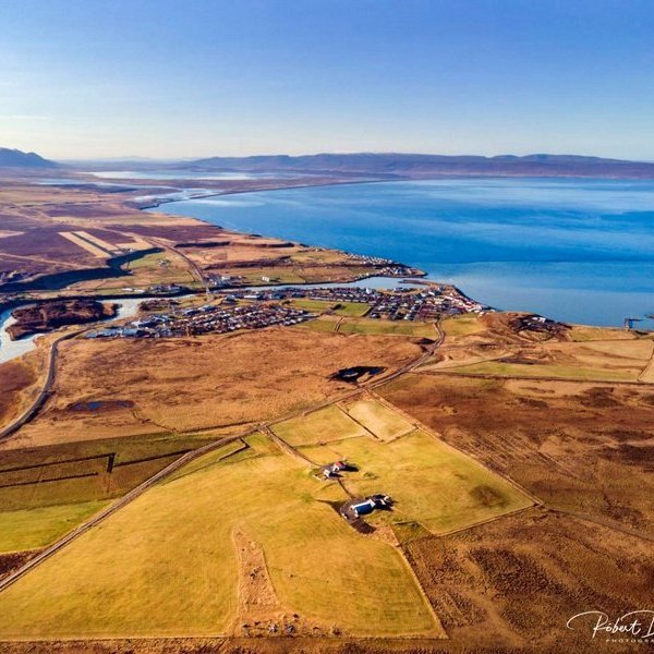 Drónamynd yfir Blönduósi. Mynd: Róbert Daníel Jónsson.