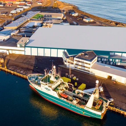 Margar litlar byggingar munu víkja fyrir stækkun frystihússins þar sem allt snýst um hraðvirkar og beinar vinnslulínur sem Friðbjörn hefur gjarnan líkt við muninn á hringvöllum og skeiðbrautum hestaíþróttanna. Nýbyggingin fyrir miðri mynd. Mynd  Stoð ehf.