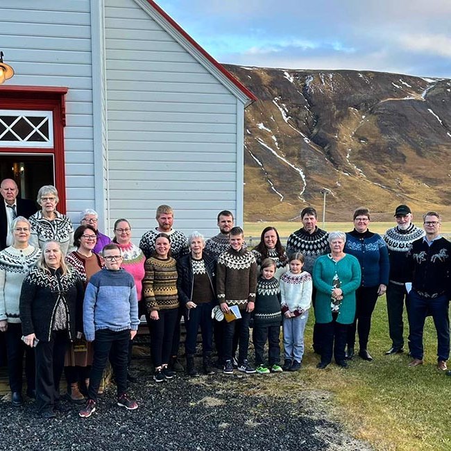 Lopapeysurnar fengu að njóta sín í Goðdalakirkju. MYNDIR: SÓLBORG