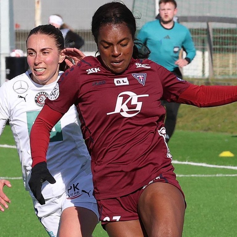 Makala Woods gerði fyrra mark Stólastúlkna í gær. Myndin er frá því fyrr í sumar. MYND: JÓI SIGMARS