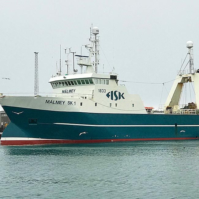 Málmey SK 1 í höfn á Sauðárkróki nú í hádeginu. MYND: ÓAB