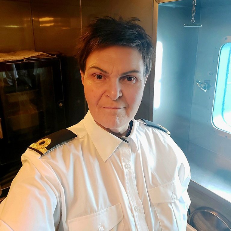 Arndís Brynja um borð. AÐSEND MYND