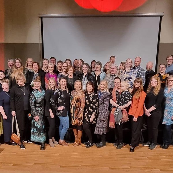 Hópur þátttakenda uppskeruhátíðar Matsjárinnar á Hótel Laugarbakka. MYND AF SÍÐU SSNV