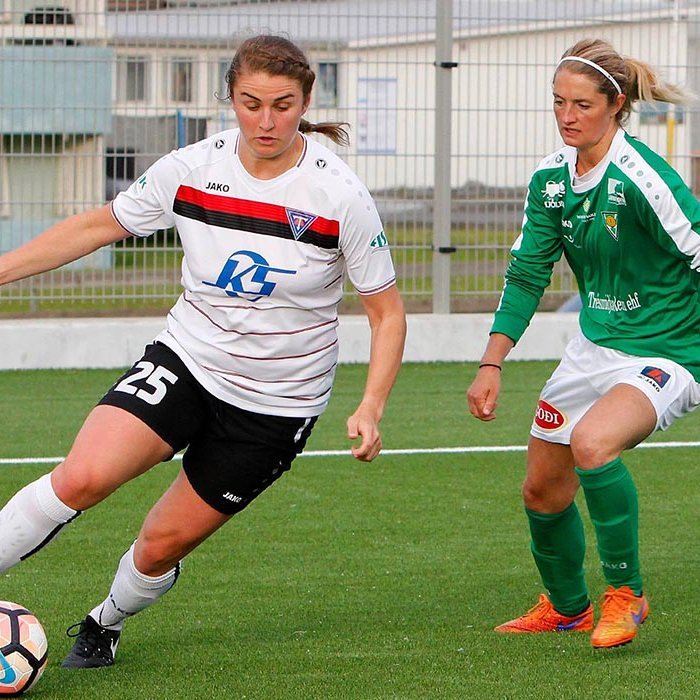 Murielle Tiearnan fór mikinn með Stólunum í sumar og var valin besti leikmaður 2. deildar kvenna. MYND: ÓAB