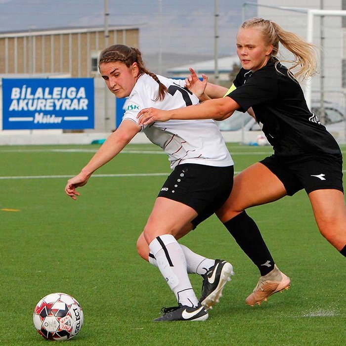 Murr var með tvö mörk í gærkvöldi og endalaust hættuleg. Hér er hún í leik gegn Hömrunum fyrr í sumar. MYND: ÓAB