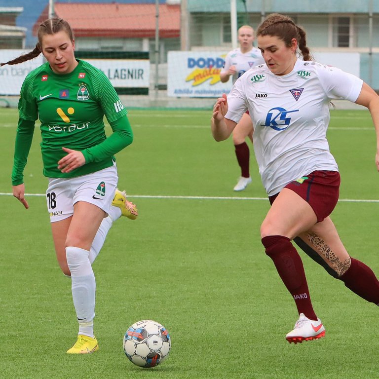 Murr komin á ferðina að nýju. Þessi mynd er frá því í leik gegnum Blikum á dögunum. MYND: ÓAB